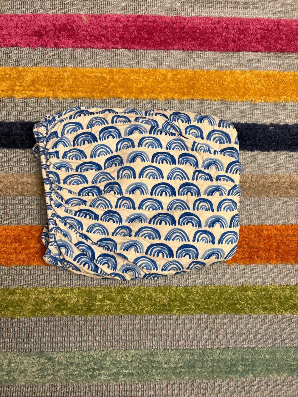 Little Sleepies Blue Rainbows Fitted Crib Sheet